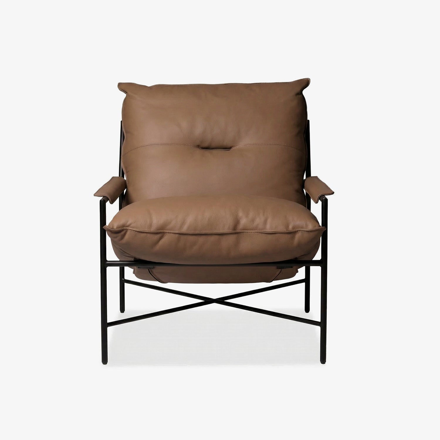 ELOFEK | כורסא מרופדת עור בשילוב מתכת - KUALA