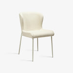 MILI | כיסא מרופד בבד בוקלה בשילוב מתכת בגוון תואם