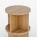 תמונה מזווית מספר 6 של המוצר YURGEN | שולחן צד מעוגל מעץ בגוון טבעי