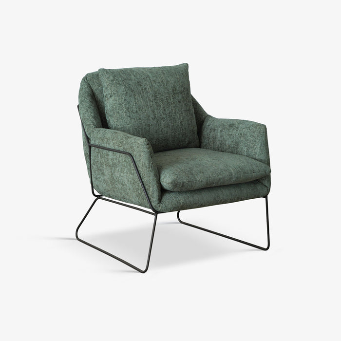 YOST | כורסא מודרנית רכה מרופדת בד אריג ירוק רחיץ