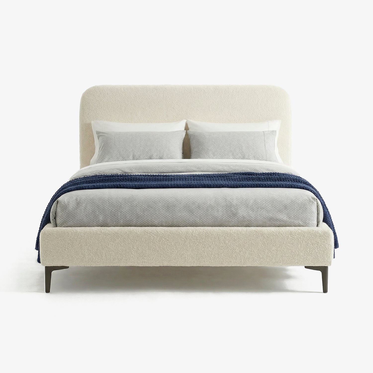 SVENS | מיטה זוגית מרופדת בבד אריג