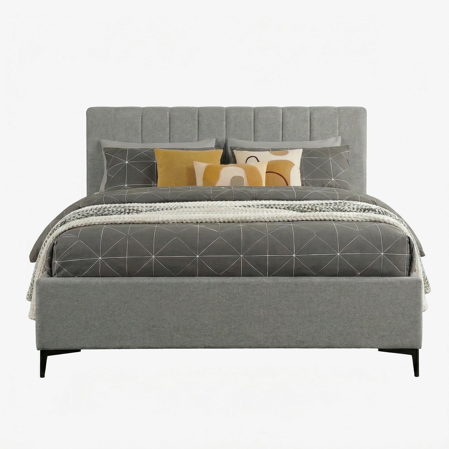 EDDAB | מיטה מודרנית מרופדת בבד אריג - KUALA