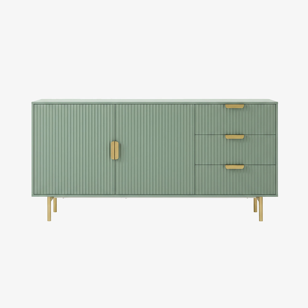 YASAK | שידת אחסון מעץ ומתכת, עם מגירות מדפים סגורים