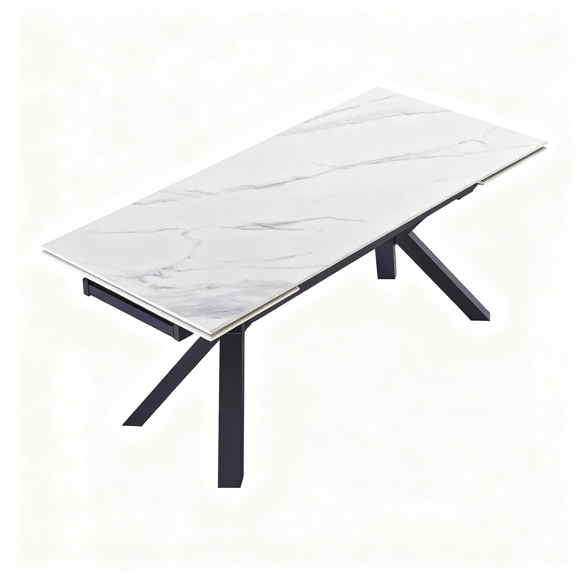 TORBERG | שולחן אוכל מלבני 160/90 ס"מ, נפתח ל-240 ס"מ, עד 10 סועדים