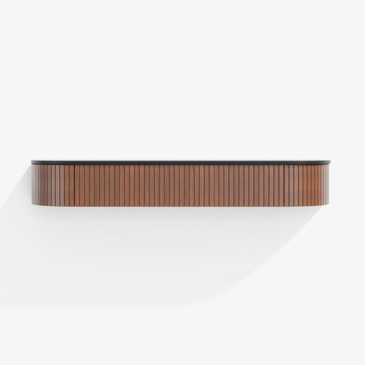 מעבר לעמוד מוצר LEKOVER | מזנון עץ חצי מעוגל עם טופ שחור