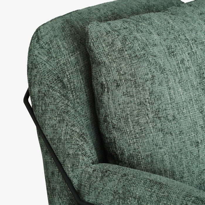 YOST | כורסא מודרנית רכה מרופדת בד אריג ירוק רחיץ
