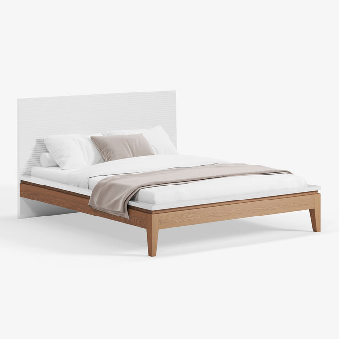 UMMA | מיטה אקלקטית עם מסגרת עץ אלון מלא