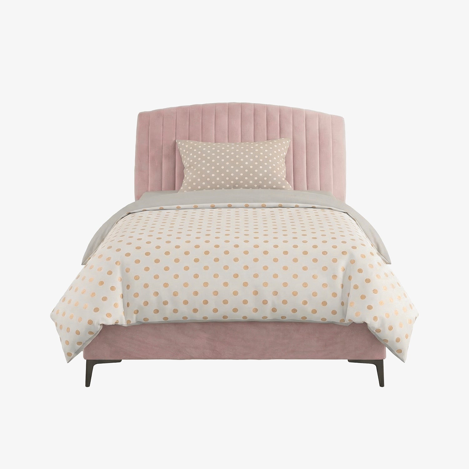 IGNA | מיטת נוער מרופדת בבד קטיפה, רוחב 120 ס"מ