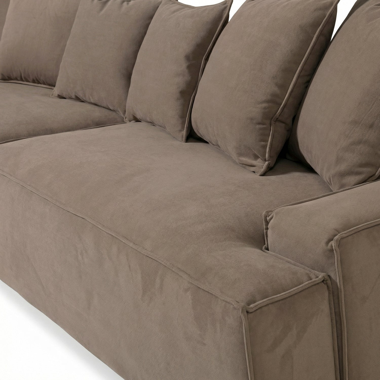 HELVARDO | ספה תלת מושבית מודרנית מרופדת בבד אריג