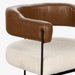 תמונה מזווית מספר 6 של המוצר FOUR  | כורסא מעוצבת בסגנון אורבני עכשווי עם מושב בד בוקלה ומשענת דמוי-עור