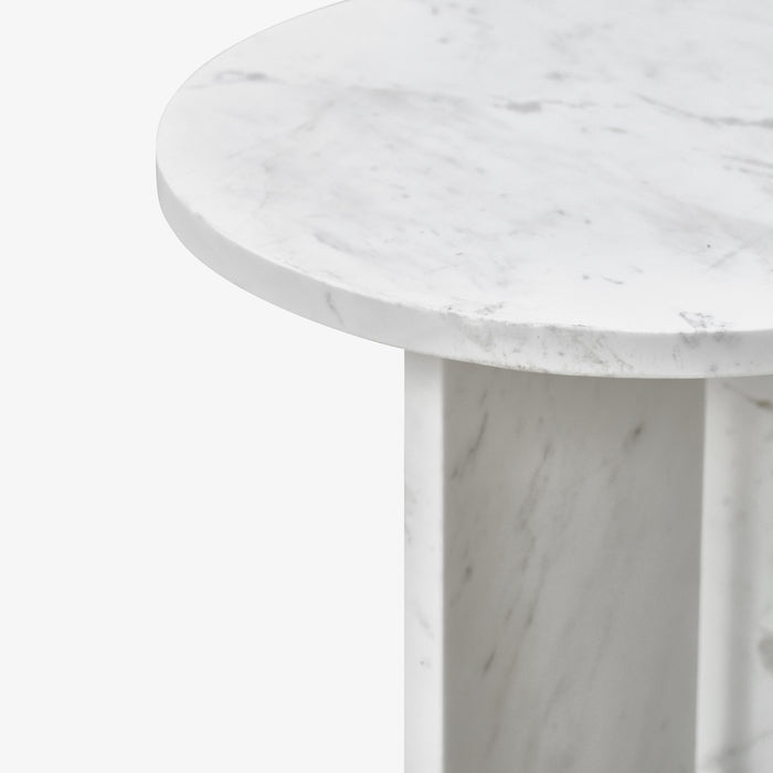 CHOX | שולחן צד מיוחד עשוי שיש קוורץ לבן מקורי
