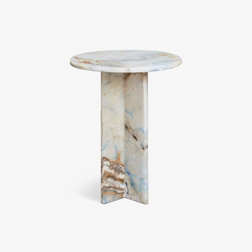 מעבר לעמוד מוצר BOPIG | שולחן צד עשוי אבן אוניקס כחולה