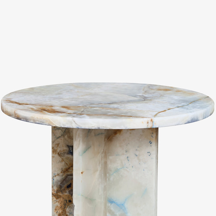 BOPIG | שולחן צד עשוי אבן אוניקס כחולה