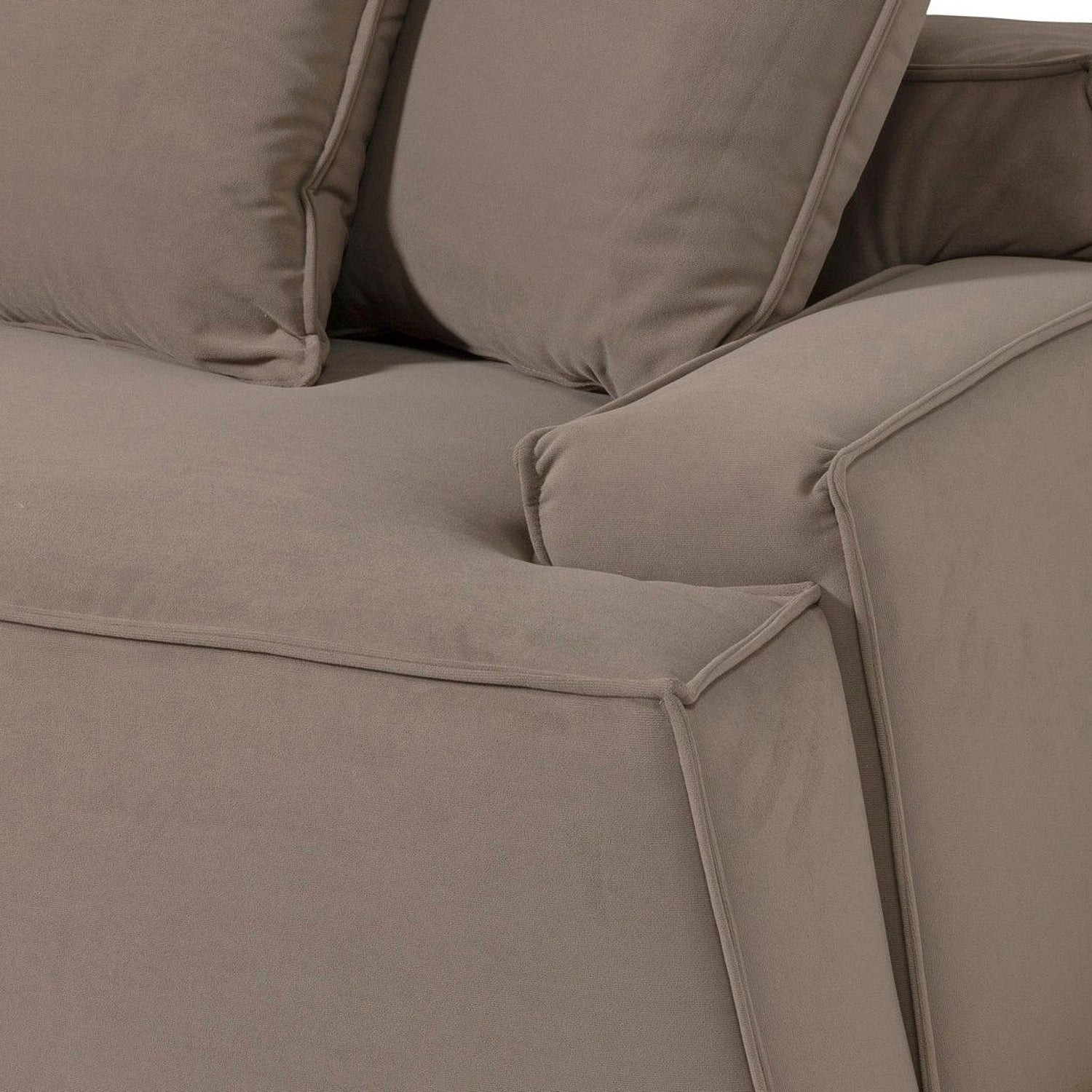 HELVARDO | ספה תלת מושבית מודרנית מרופדת בבד אריג