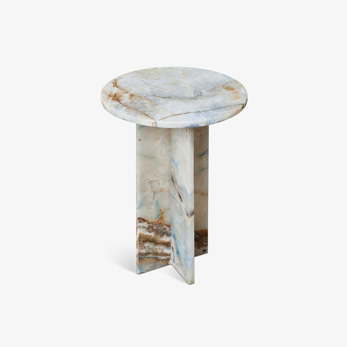 BOPIG | שולחן צד עשוי אבן אוניקס כחולה