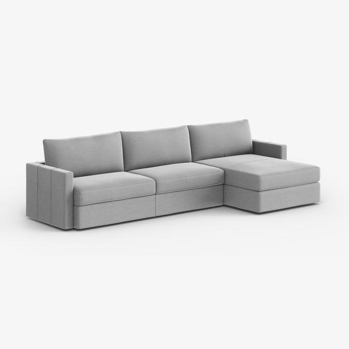 CUPPA | ספה תלת-מושבית מודרנית עם שזלונג ותפרים דקורטיביים