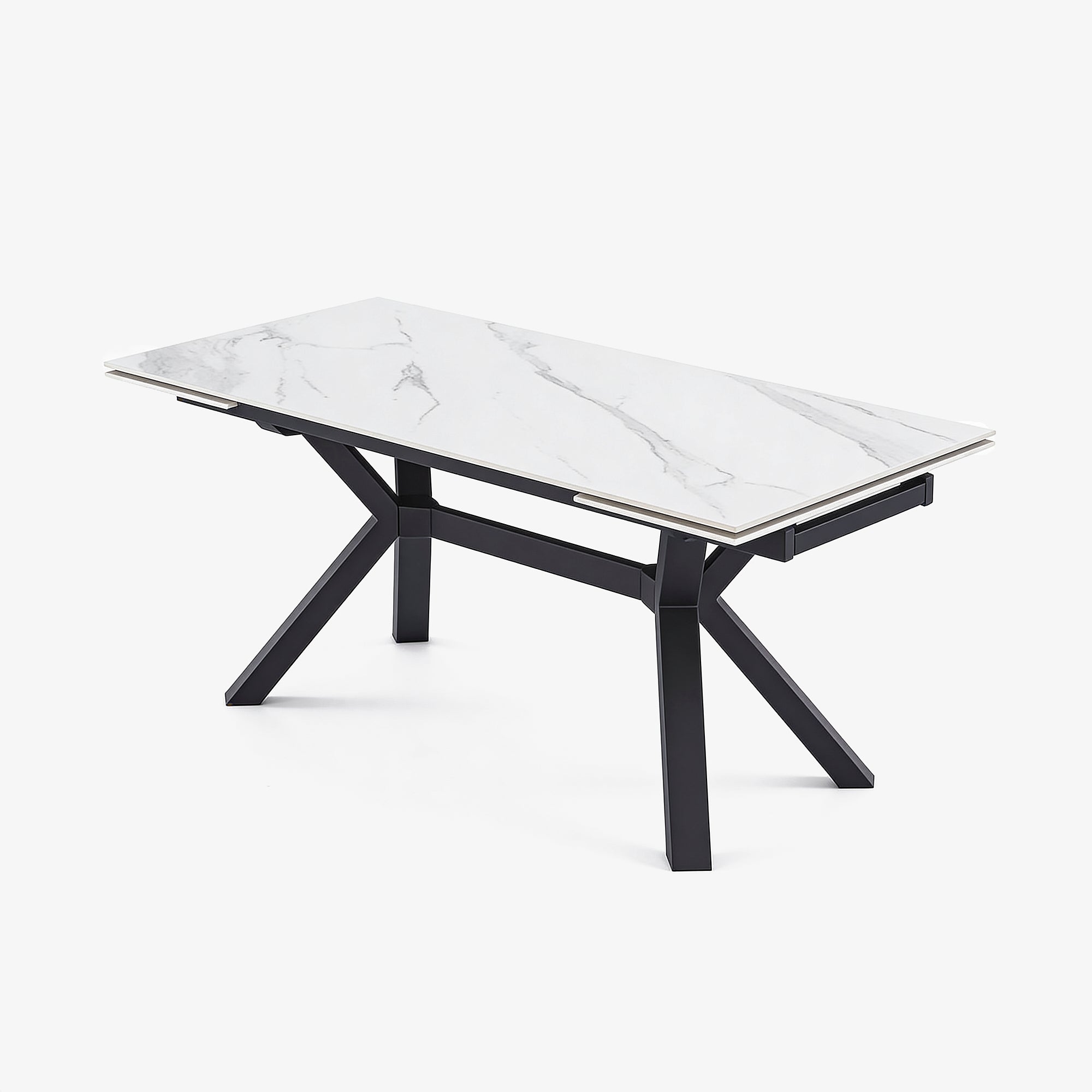 TORBERG | שולחן אוכל מלבני 160/90 ס"מ, נפתח ל-240 ס"מ, עד 10 סועדים