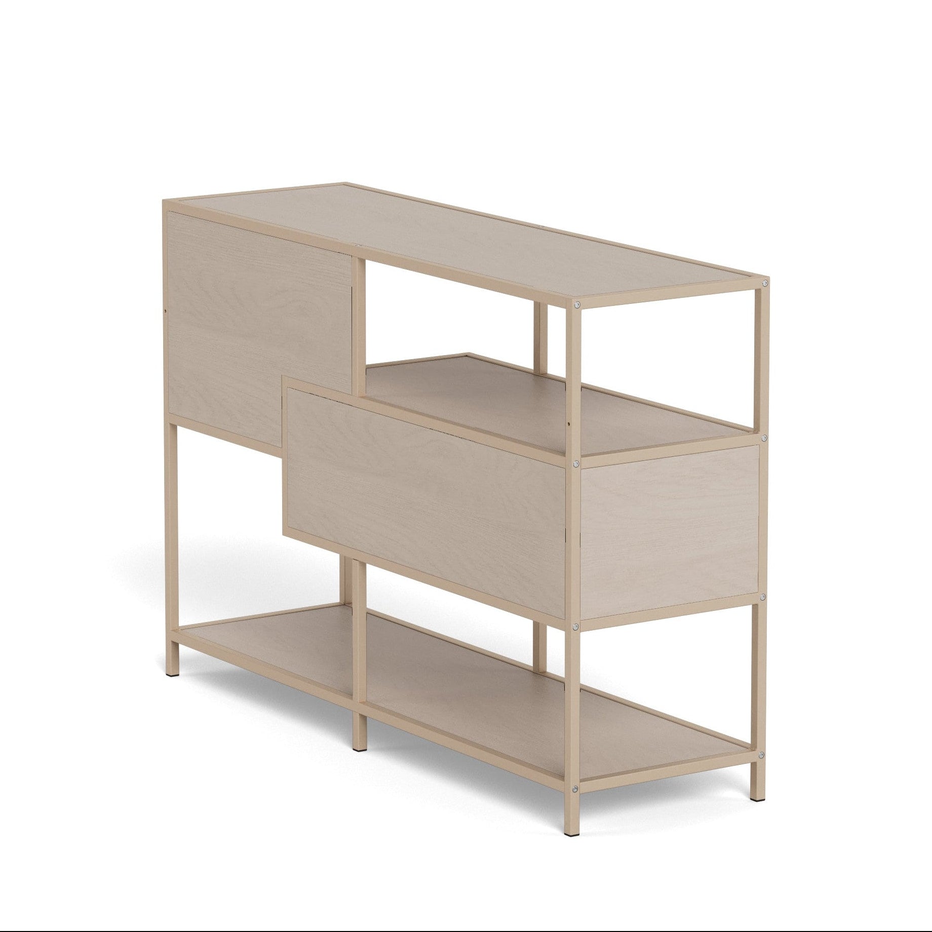 FRION | שידת מדפים ממתכת, עם 3 מדפים פתוחים ו-2 מגירות - KUALA