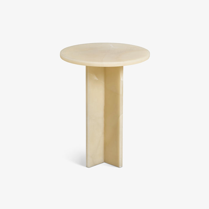 IDEAL | שולחן צד עשוי אבן אוניקס צהובה