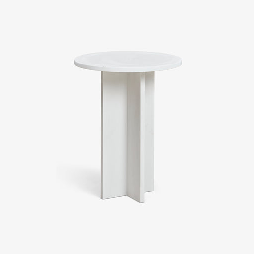 מעבר לעמוד מוצר KLOSS | שולחן צד עשוי שיש קוורץ לבן מקורי