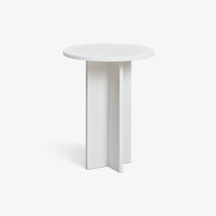 KLOSS | שולחן צד עשוי שיש קוורץ לבן מקורי