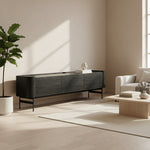 NITREO | מזנון נורדי מעץ ומתכת, עם מגירות, קלאפה ומגש עליון