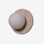 BEXI | מנורת קיר עגולה משולבת טרוורטין