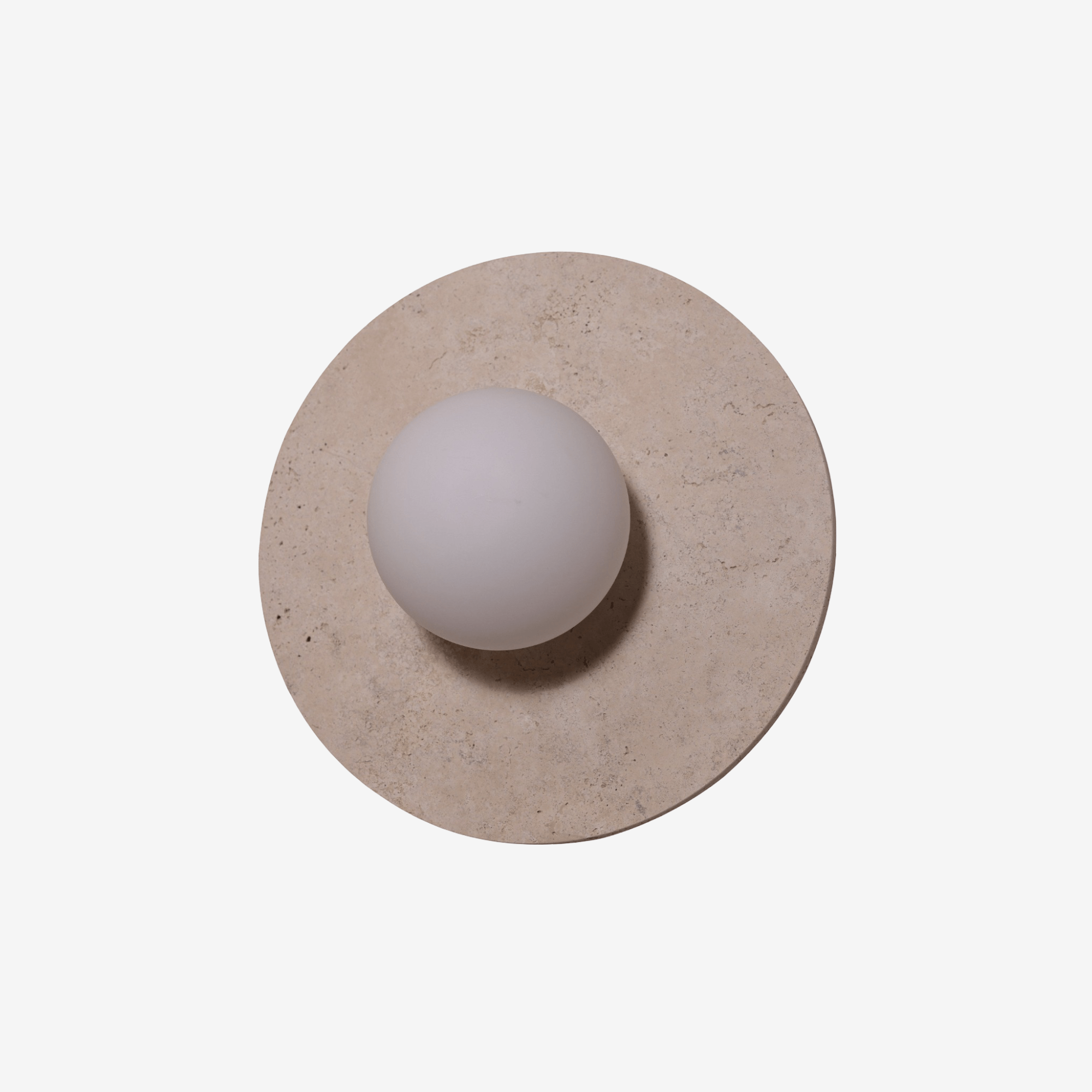 BEXI | מנורת קיר עגולה משולבת טרוורטין