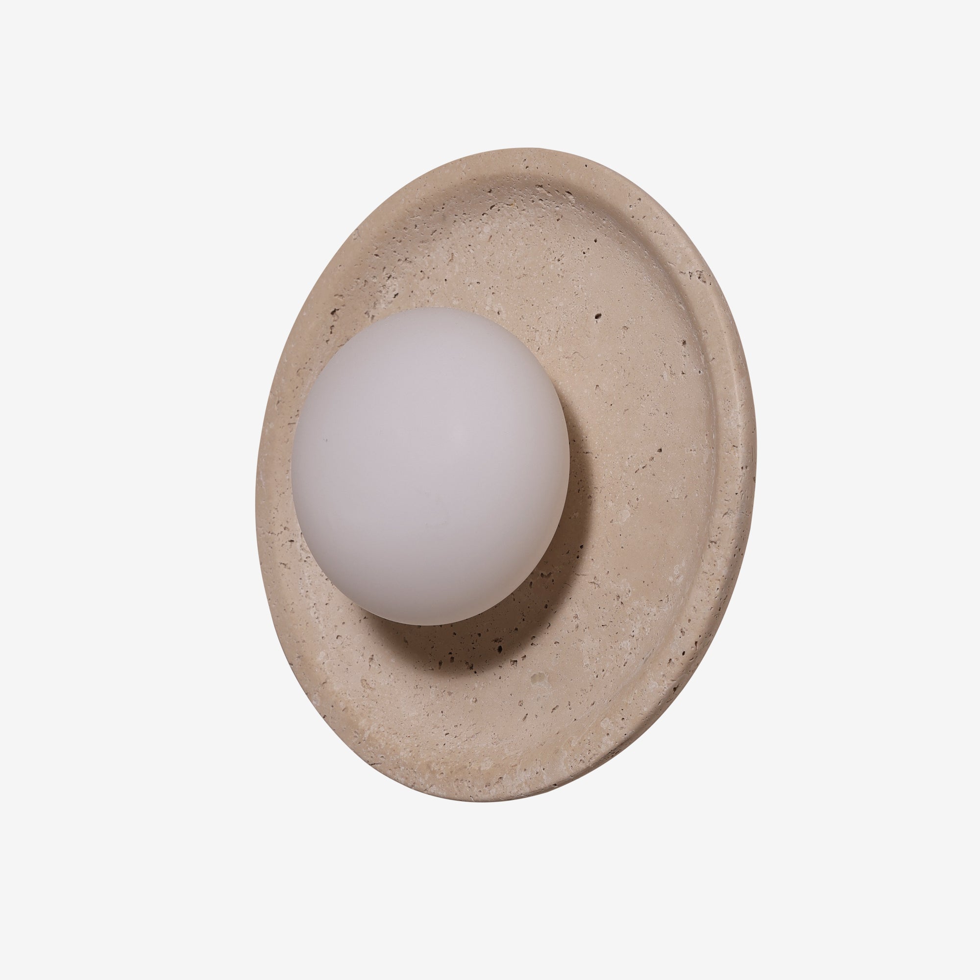 HIPA | מנורת קיר עגולה משולבת טרוורטין