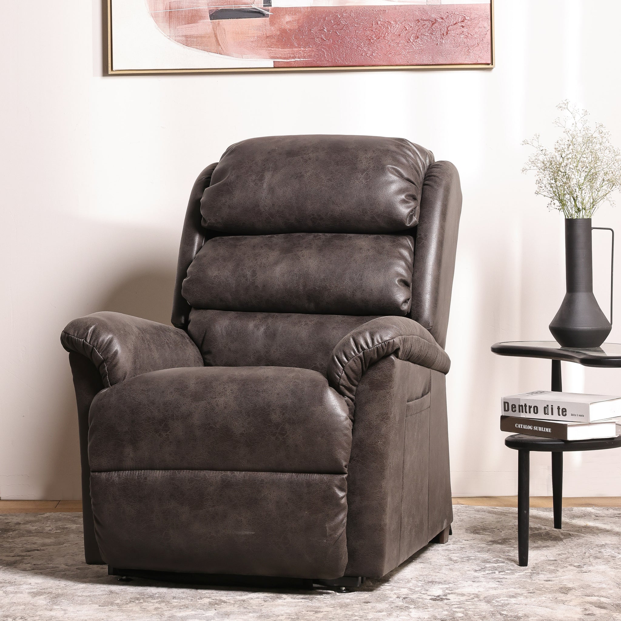 ZOSAKE | כורסת טלוויזיה חשמלית מרופדת בבד דמוי עור - KUALA