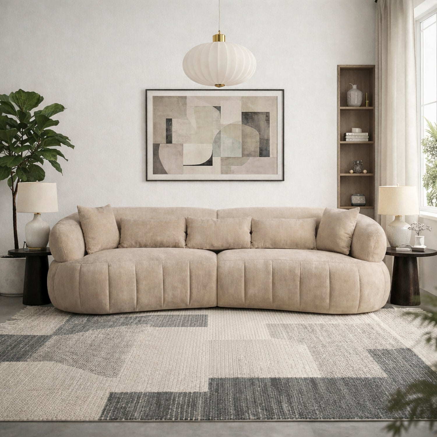 REINT | ספה נורדית מרופדת בבד אריג, 284 ס"מ - KUALA