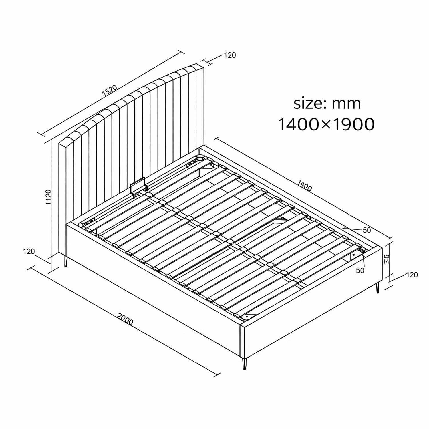ALFOG | מיטה מודרנית מרופדת בבד קטיפה