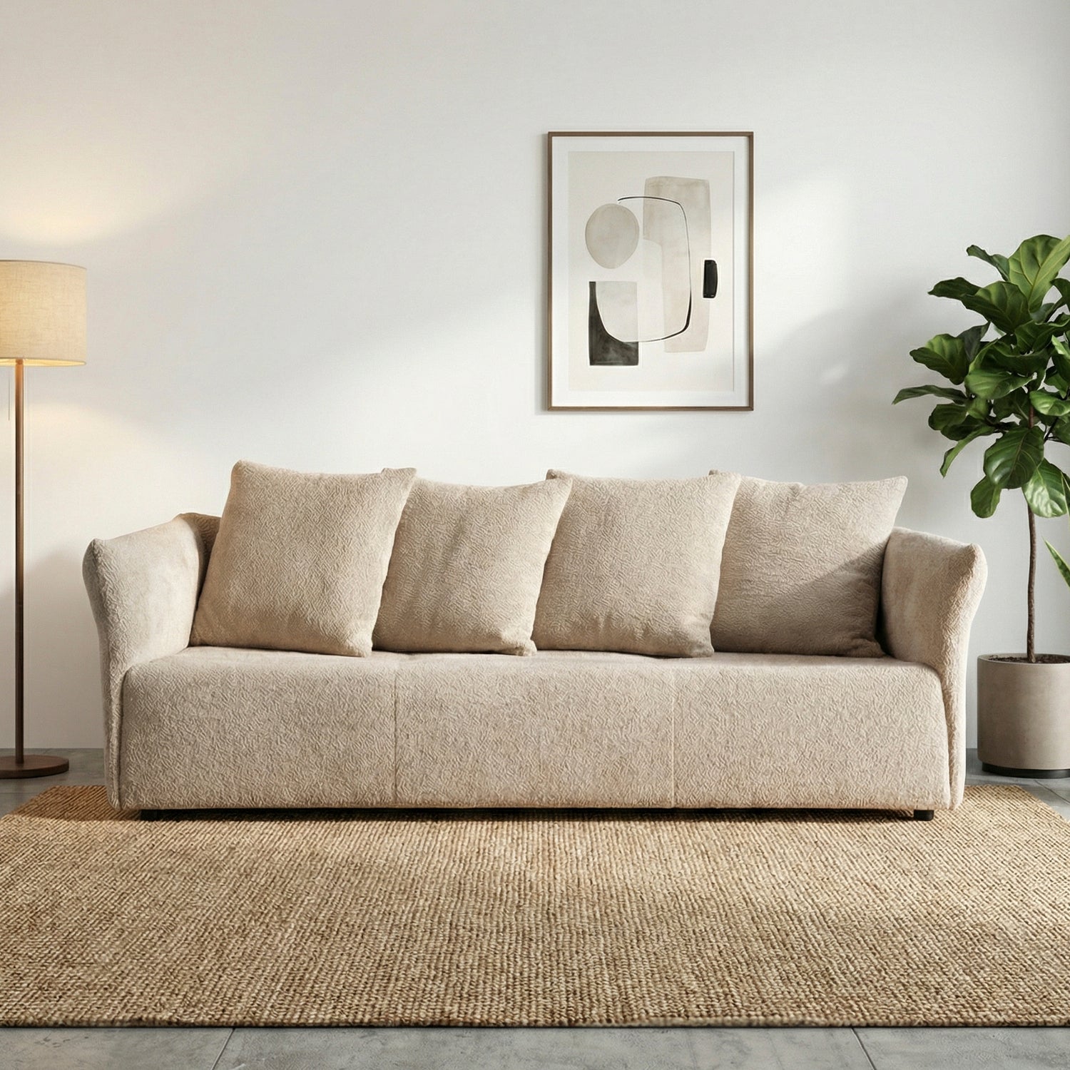 YRSAU | ספה תלת מושבית מודרנית מרופדת בבד אריג - KUALA