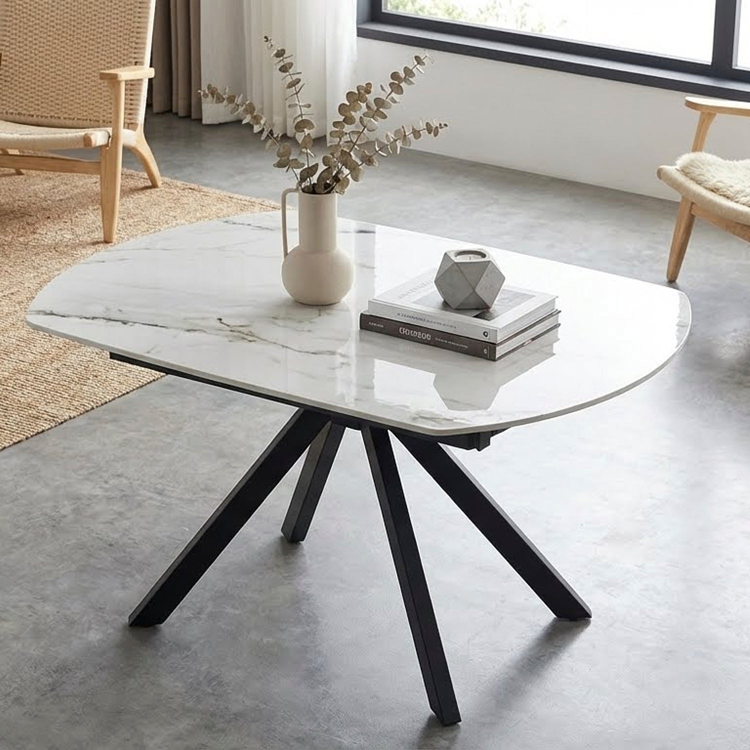 NALTY | שולחן אוכל אובלי 130/90 ס"מ, נפתח ל-190 ס"מ, עד 8 סועדים