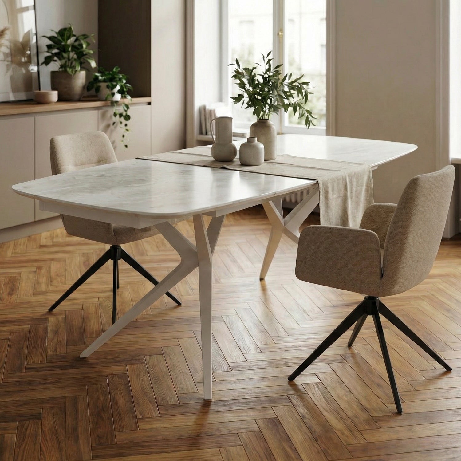 HILDINI | שולחן אוכל מלבני נפתח, מגיע בשני גדלים