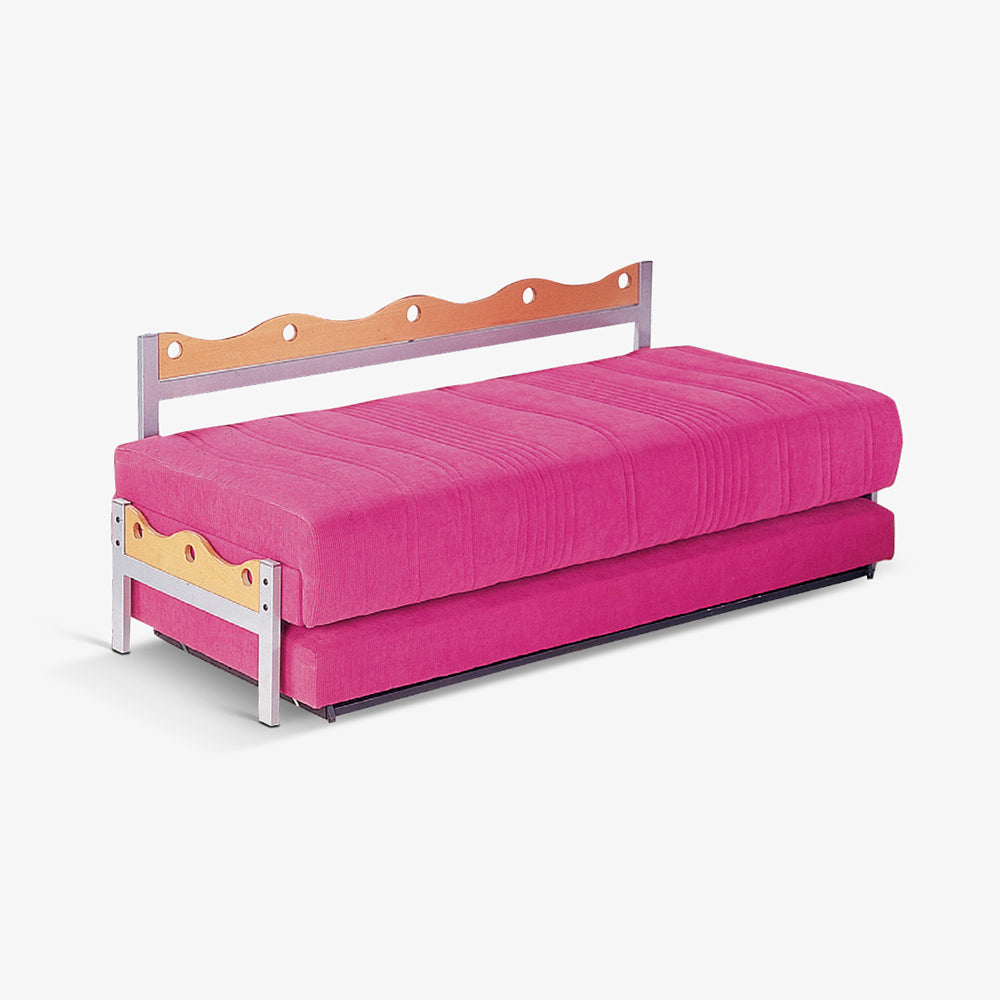 PALACE | ספת נוער נפתחת בגוון ורוד ובשילוב גוון עץ טבעי