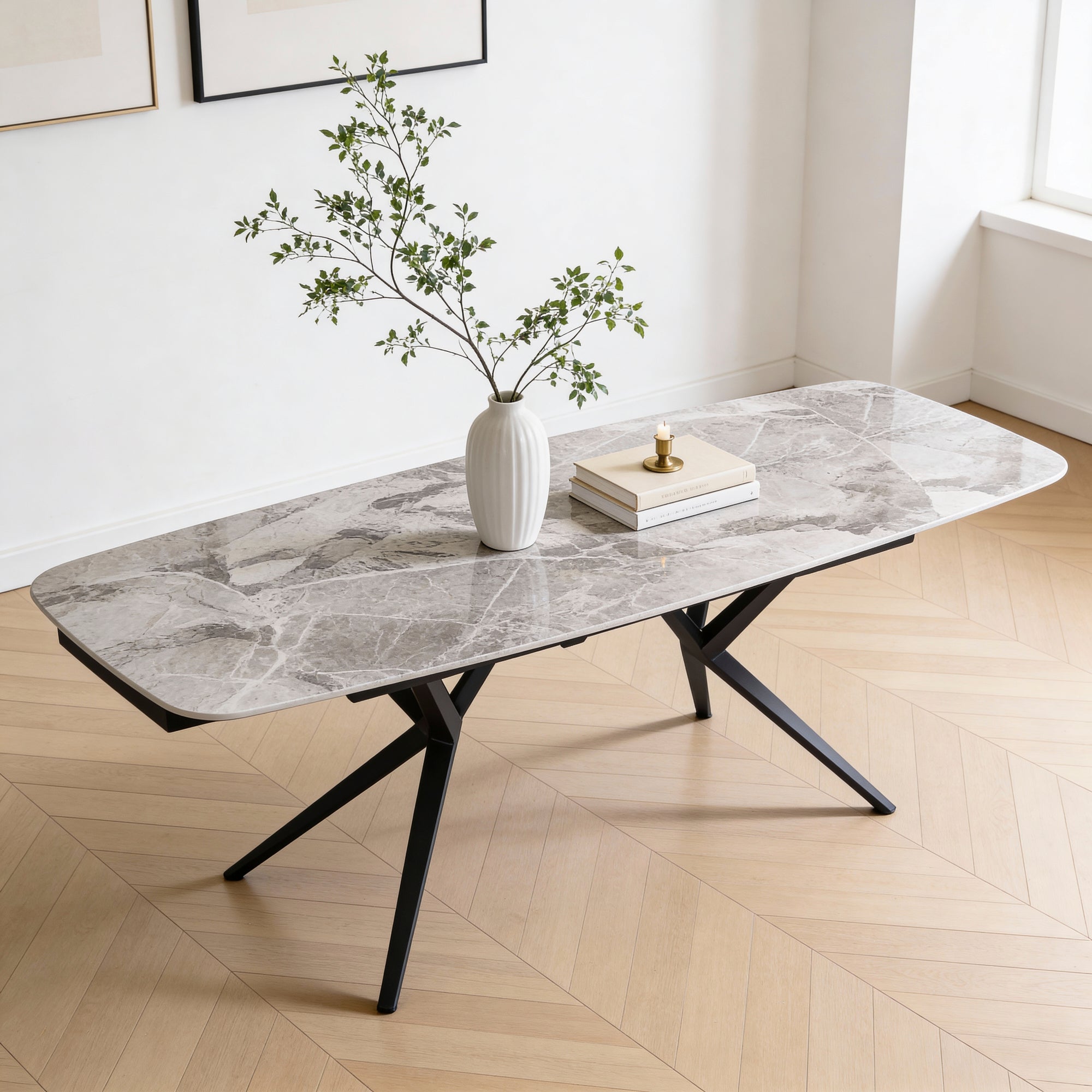 KOLEN | שולחן אוכל מלבני נפתח, מגיע בשני גדלים