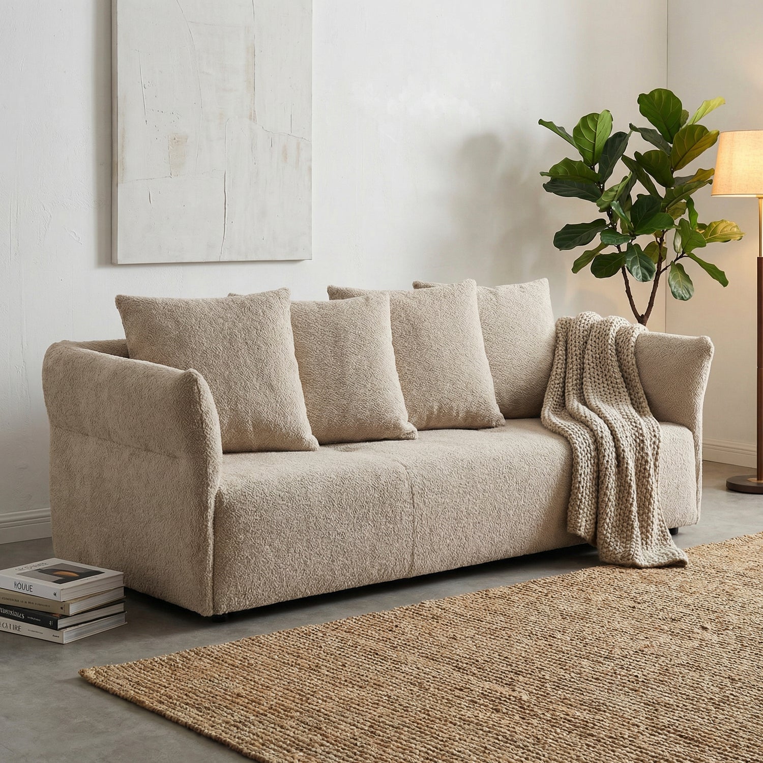 YRSAU | ספה תלת מושבית מודרנית מרופדת בבד אריג - KUALA