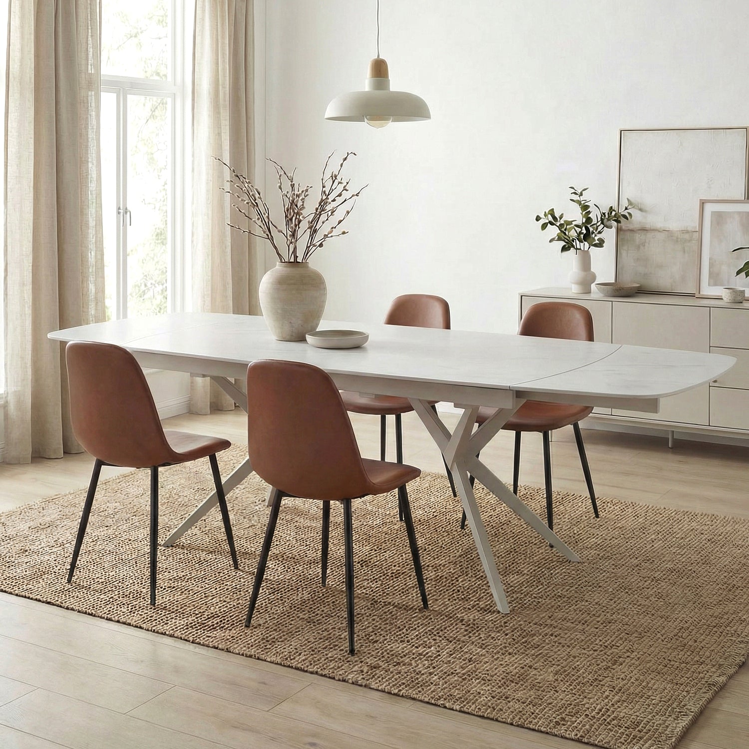 LIVVO | שולחן אוכל מלבני נפתח, מגיע בשני גדלים