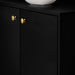 תמונה מזווית מספר 3 של המוצר KIRBI | קומודה עם ידיות כפתור מוזהבות, גוון שחור, רוחב 120 ס"מ
