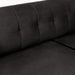 תמונה מזווית מספר 6 של המוצר RADA | ספה שחורה מודרנית עם ריפוד קטיפה רחיצה ברוחב 280 ס"מ