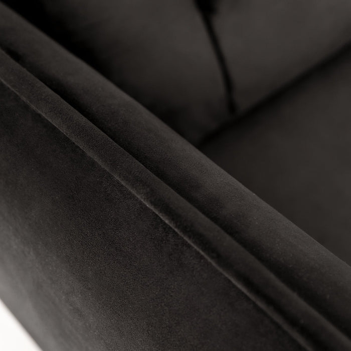 RADA | ספה שחורה מודרנית עם ריפוד קטיפה רחיצה ברוחב 280 ס"מ