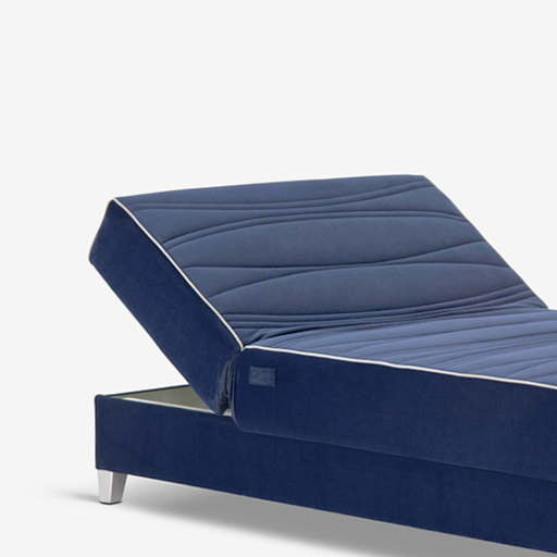 מעבר לעמוד מוצר FALCON | מיטה וחצי מתכווננת חשמלית בגוון כחול עם תיפורי קדר