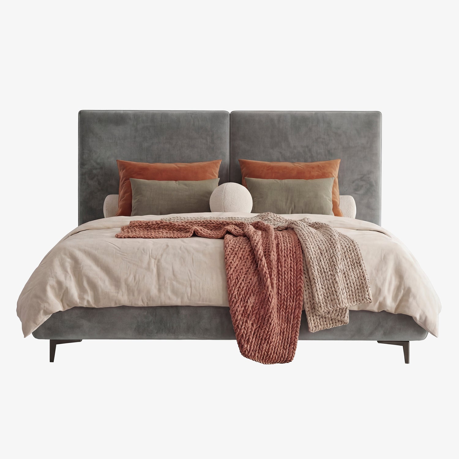 ALFOR | מיטה זוגית מרופדת בבד קטיפה