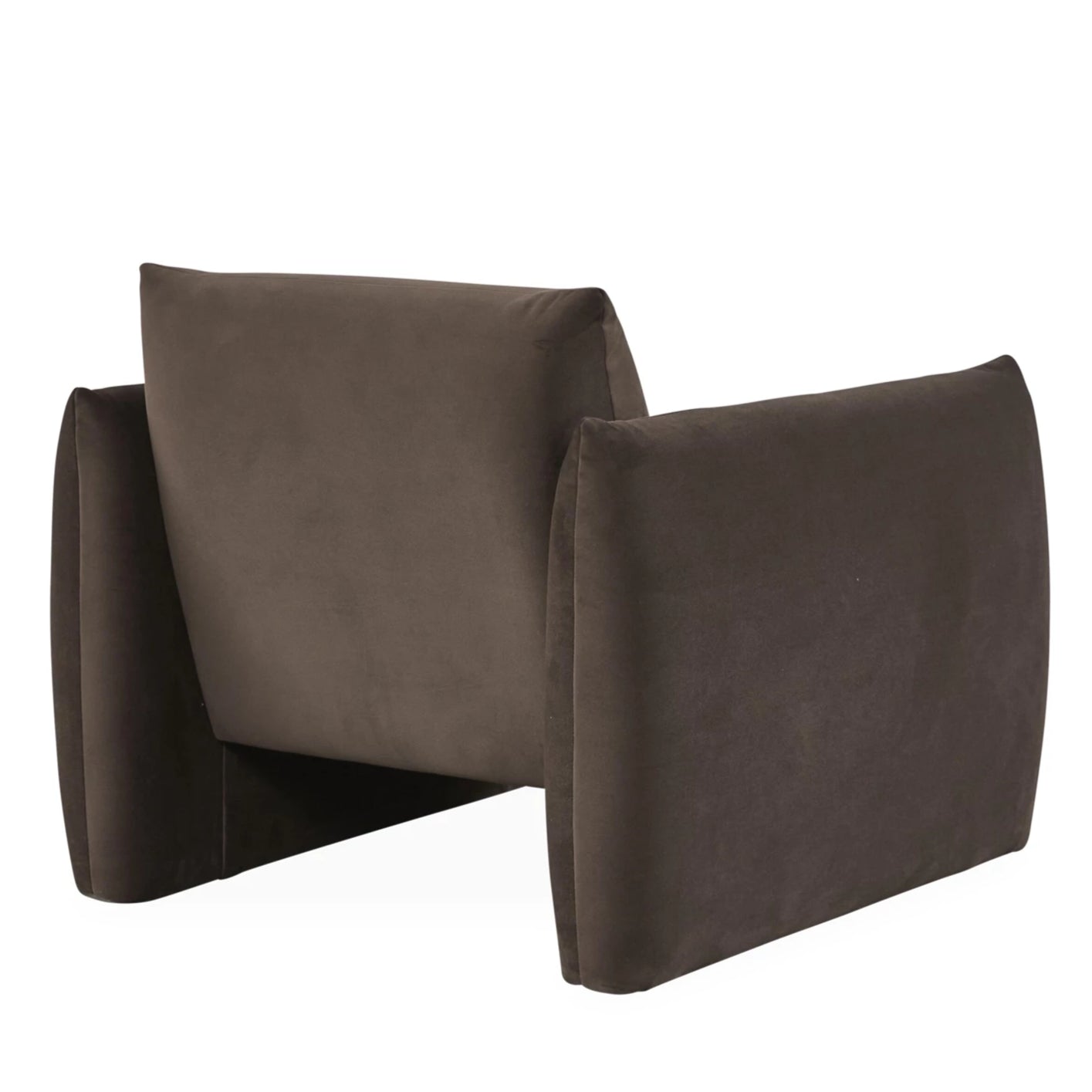 MAKUO | כורסא מודרנית בבד קטיפה בגוון שוקולד