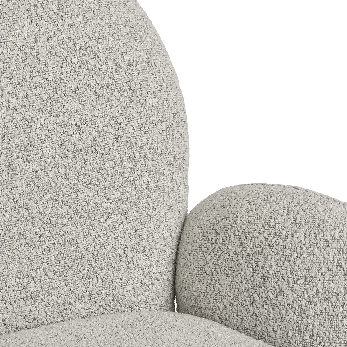 GREN | כיסא מסתובב מרופד בבד בוקלה, עם משענת יד - KUALA