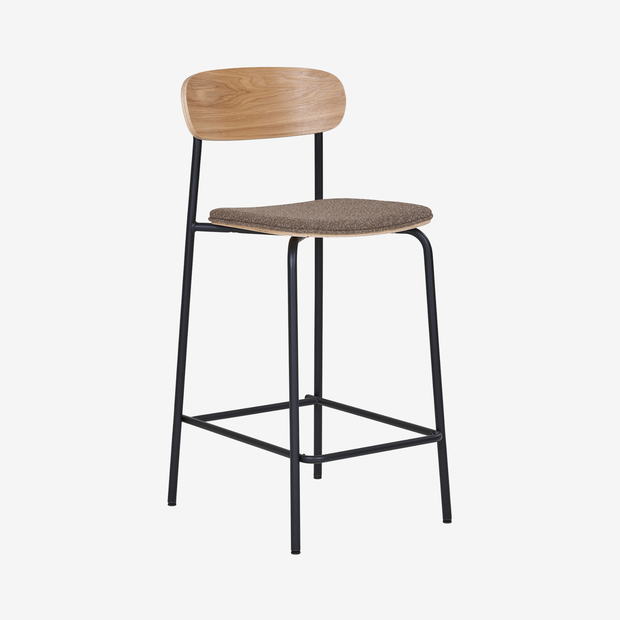 PELMI | כיסא בר מודרני בשילוב של עץ, מתכת וריפוד אריג