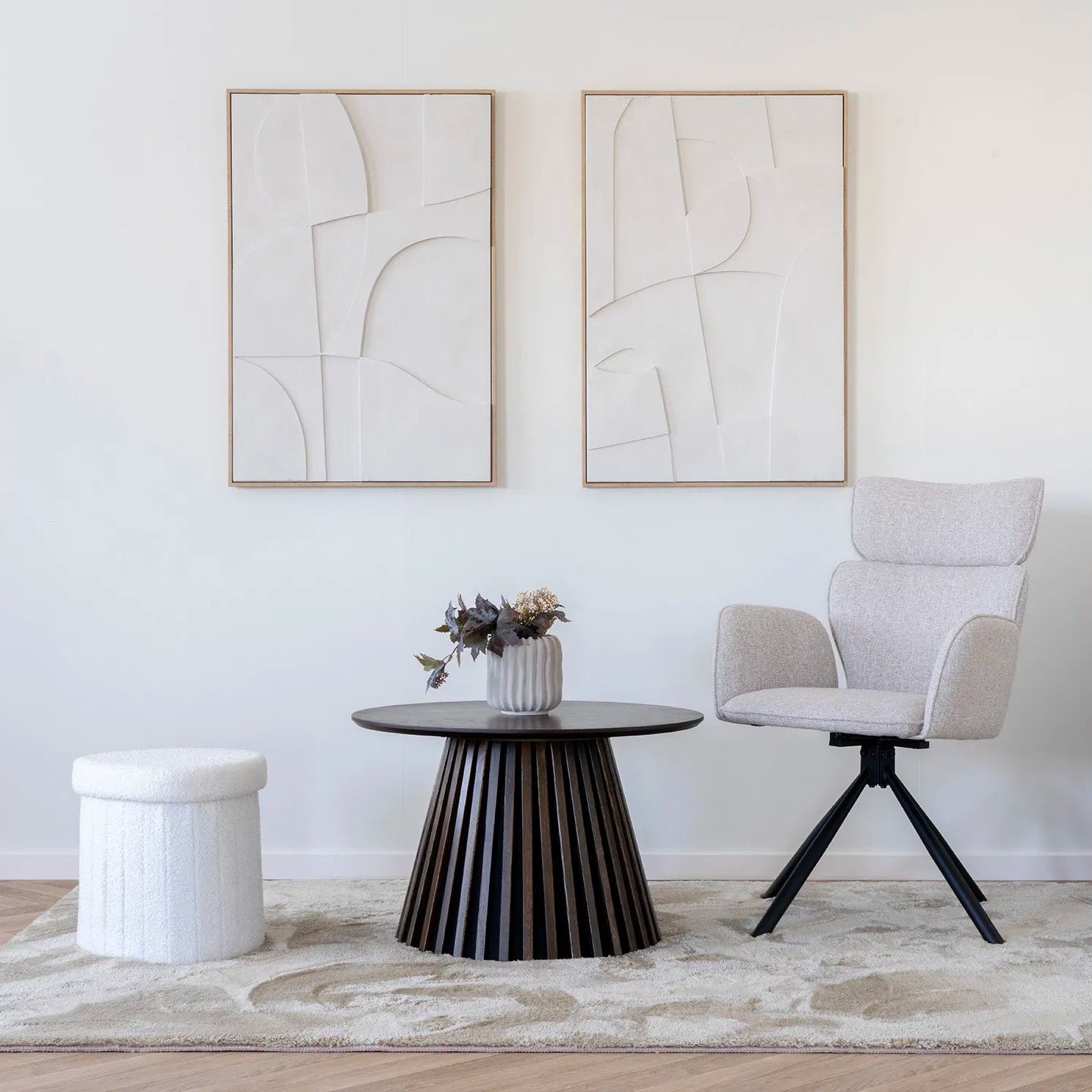 NOTEX | כיסא מסתובב מרופד בבד אריג - KUALA