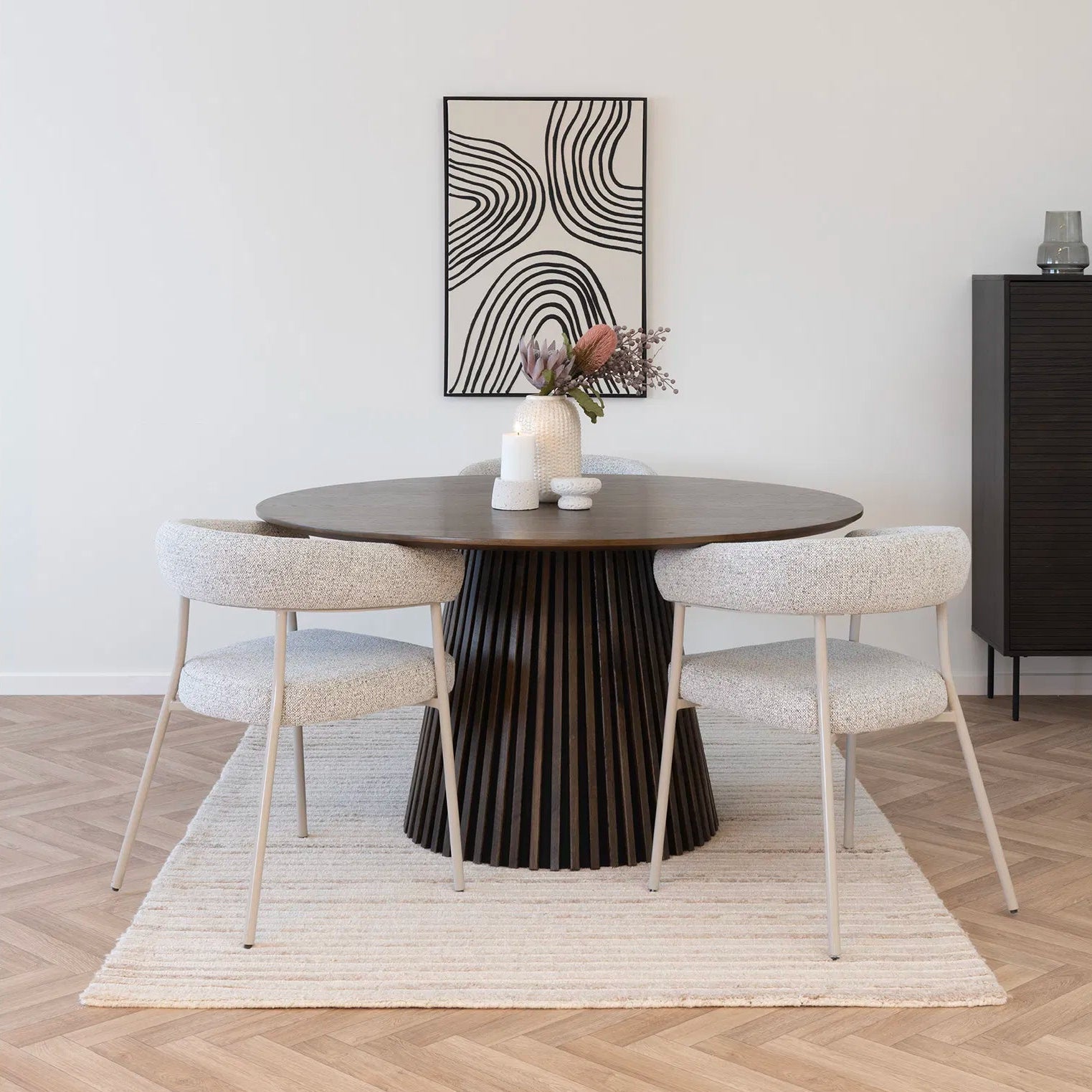 GRIN | כיסא אוכל מרופד בבד אריג - KUALA