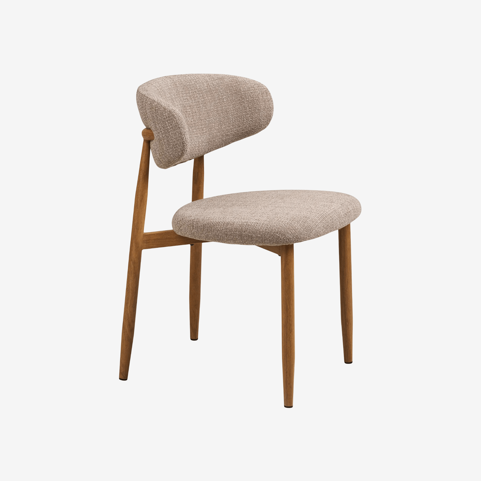 SIZITA | כיסא אוכל מעוגל ממתכת בשילוב בד אריג